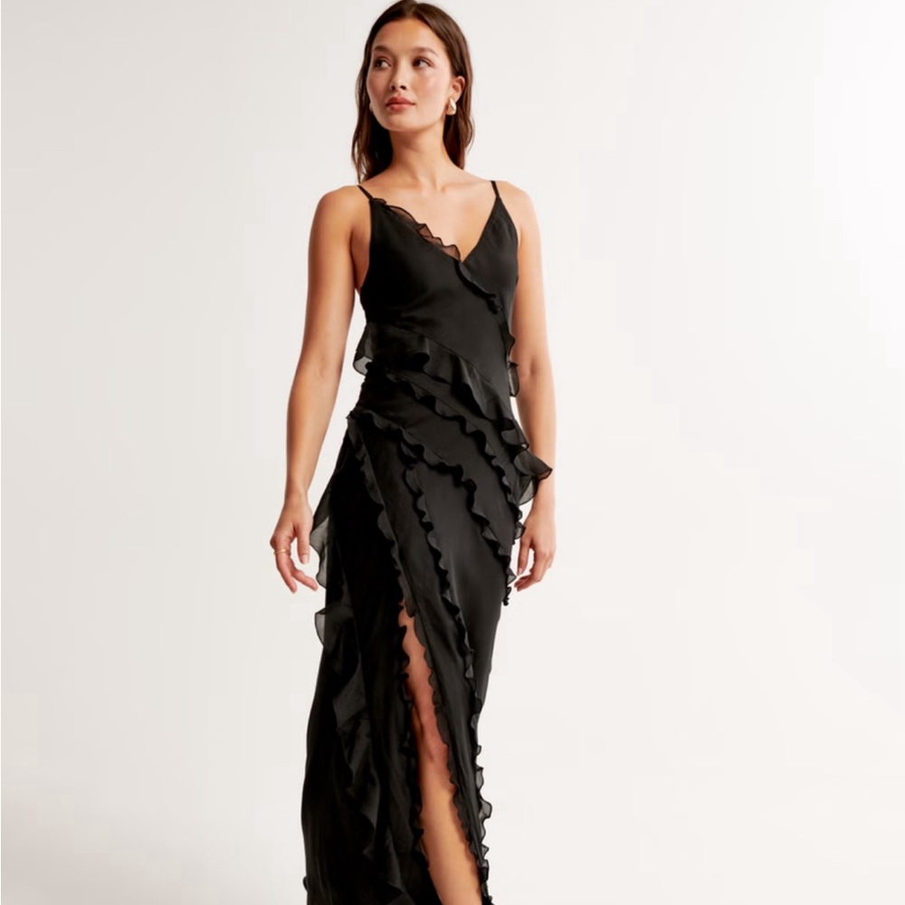 Abercrombie& fitch draped ruffle maxi dress